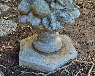 Vintage Concrete Fruit Basket Finial