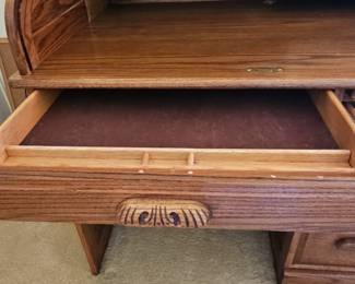 Oak Craft "S-Curve" Roll Top Desk