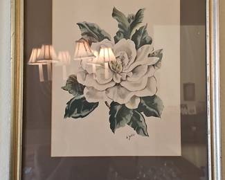 Framed Magnolia Floral Watercolor by Lyle