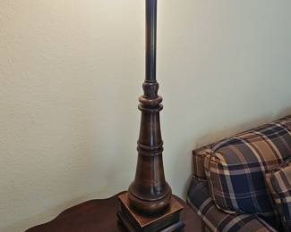 Vintage Turned Wood Table Lamp