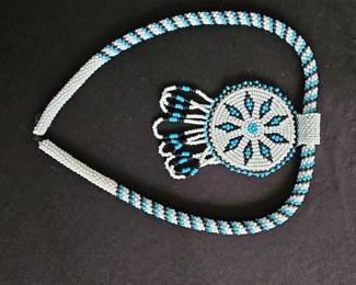 Native American Beaded Necklace with Medallion
