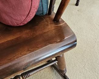 Antique Wooden Rocking Chair with Hand-Painted Fruit Motif