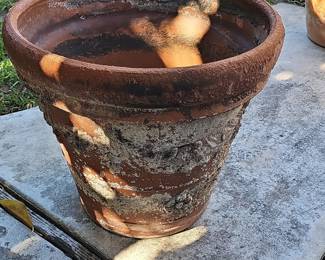 Vintage Italian Terracotta Planter Pot with "Scolpito" Detailing