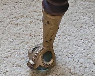 Antique Adjustable Piano Stool with Glass Ball Claw Feet