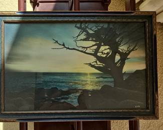 Genuine Oil Colored Photograph - The Witch Tree, 17 Mile Drive