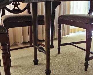 Vintage Mahogany Shield Back Dining Chairs and Oval Table Set