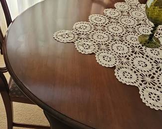 Vintage Mahogany Shield Back Dining Chairs and Oval Table Set