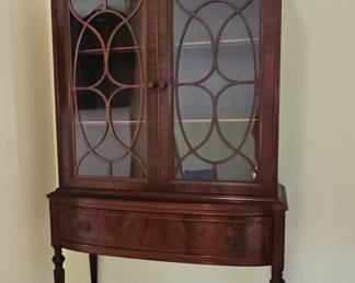 Antique Edwardian Inlaid Mahogany Display Cabinet