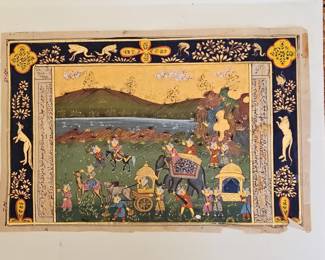 Persian Miniature Painting of a Royal Procession
