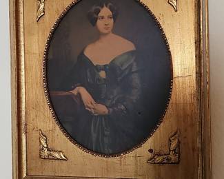Victorian Portrait of a Woman in an Ornate Gilded Frame