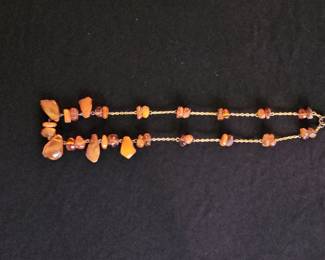 Baltic Amber Chip and Bead Necklace