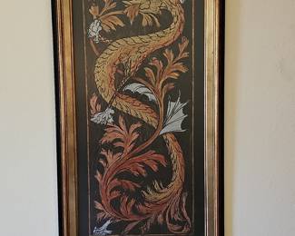 S.J. Effcott Dragon Motif Artwork - Art Nouveau Style