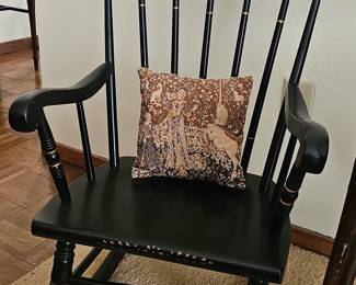 Black Hitchcock Style Stenciled Rocking Chair