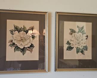 Pair of Framed Magnolia Flower Prints by Lyle