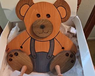 Wooden Teddy Bear Wall Hook