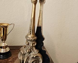 Ornate Brass Door Porters / Door Stops