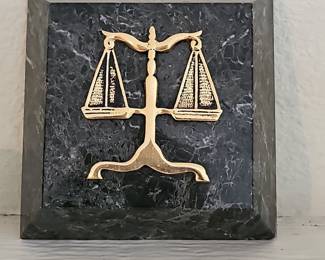 Bey-Bert Int. "Scales of Justice" Marble Desk Bookends