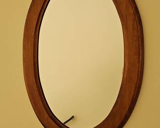 Small Oval Wood Framed Mirror