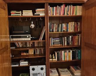 Victorian Carved Walnut Wardrobe Armoire with Mirrored Doors