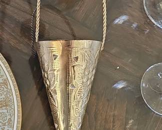 Vintage Brass Tussie Mussie / Flower Cone Holder