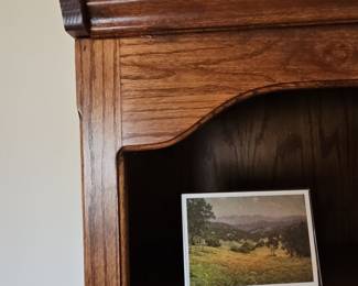 Solid Oak Bookcase with Arched Top