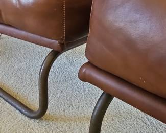 Mid-Century Modern Leather Lounge Chair and Ottoman by Johan Bertil Häggström for IKEA