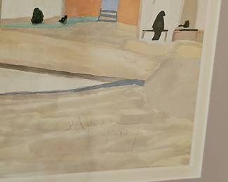 Watercolor Painting of European Street Scene