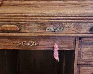 Oak Craft "S-Curve" Roll Top Desk