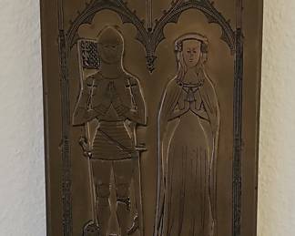 Sir Simon Felbrygge and wife, AD 1416 Brass Effigy Plaque
