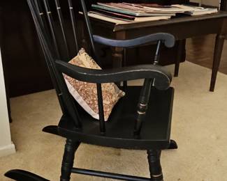 Black Stenciled Rocking Chair by Nichols & Stone