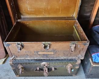 Vintage Military Footlocker Trunk