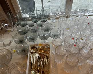 Many clear glasses