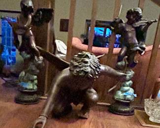 Side angels24”h x 6”Rnd (11 & 15” high) $75 ea;