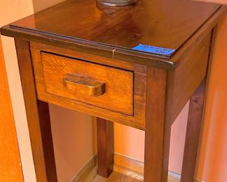 15”sq x 25”h side table w/ drawer $20