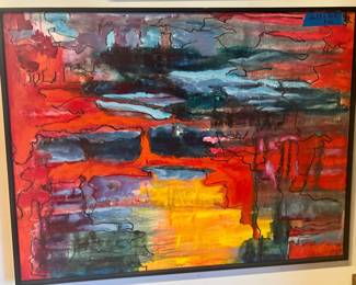 Painted framed canvas $45; 26”x 20.5