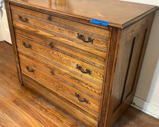Antique wood 3 drawer dresser 38”w x 18d x 32h $115