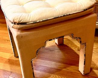 Solid Vanity bench / stool (stained cushion) $35 as is
