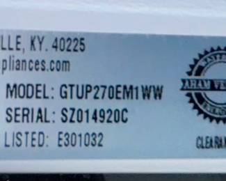 Model GTUP270EM1WW $450 stack washer/dryer