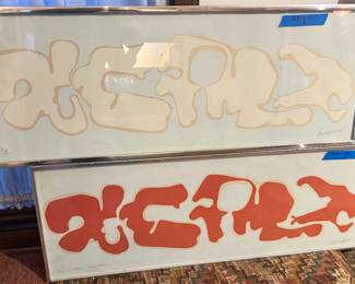 Framed signed reproduction 36”w x 13.5”h $48ea