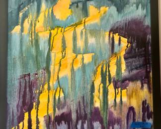 26” x 28” painted framed canvas $45