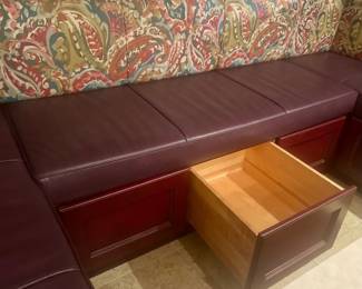 (1) 3 cushion 3 pullout easy glide drawer seating 58” x 22d x 22”h to seat $150