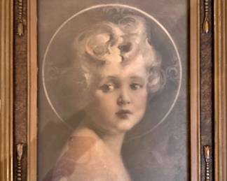 Antiq. Framed Christ Child 12.5 w x 15 h $60