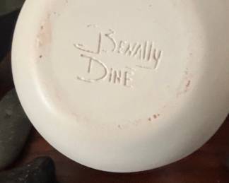 Beverly Dine Navajo Etched Pottery Vase with Elk Scene