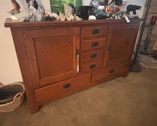 Arts and Crafts Style Red Oak Buffet