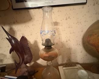 . . . glass hurricane lamp