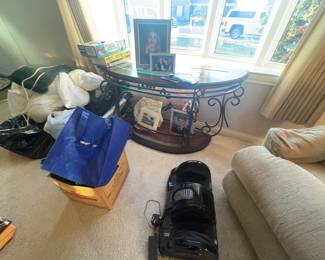 . . . round glass table