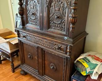 . . . awesome Jacobean china hutch circa 1930's