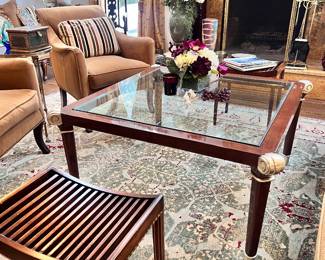 Pair of inlaid quality single seat benches 