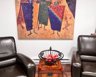 Leather lounge chairs 