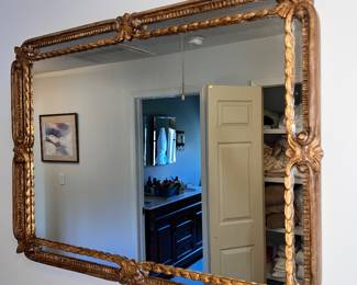Wood carved and gilded mirror